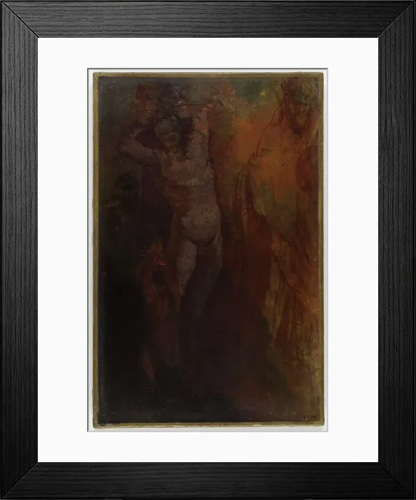 Framed Print : (Composition à trois personnages (Flagellation ?). Creator: Odilon Redon Framed Print : (Composition à trois personnages (Flagellation ?). Creator: Odilon Redon