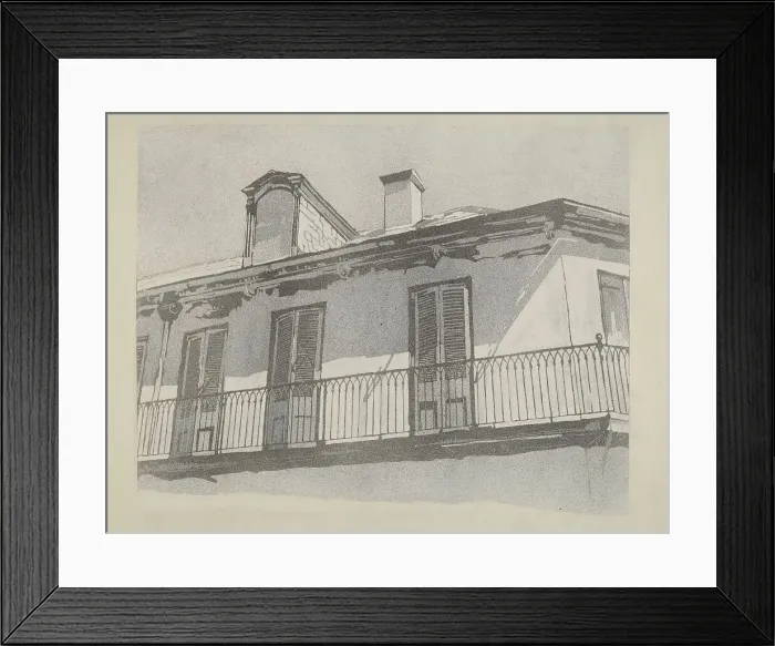 Framed Print : Wrought Iron Balcony Railing, c. 1936. Creator: Arelia Arbo Framed Print : Wrought Iron Balcony Railing, c. 1936. Creator: Arelia Arbo