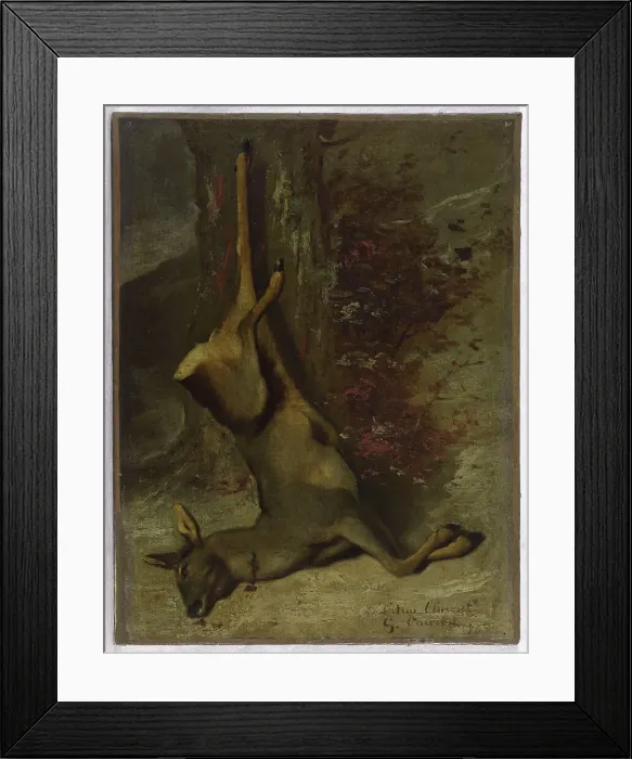 Framed Print : Le chevreuil, 1876. Creator: Gustave Courbet Framed Print : Le chevreuil, 1876. Creator: Gustave Courbet