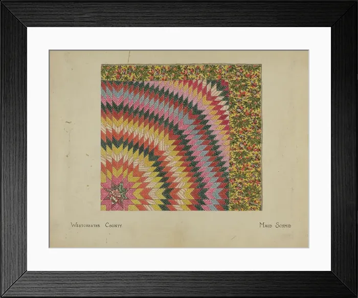 Framed Print : Quilt - Rising Sun, c. 1936. Creator: Maud Schmid. Quilt - Rising Sun, c. 1936. Creator: Maud Schmid Framed Print : Quilt - Rising Sun, c. 1936. Creator: Maud Schmid. Quilt - Rising Sun, c. 1936. Creator: Maud Schmid