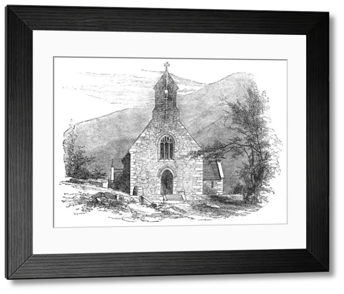 Framed Print : New Church, built by Sir Benjamin Hall, at Abercarn, South Wales, 1854. Creator: Unknown