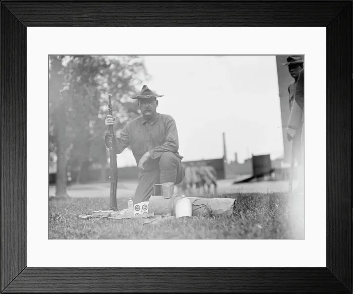 Framed Print : U.S. Army Inspection, New Equipment, 1910. Creator: Harris & Ewing. U.S. Army Inspection, New Equipment, 1910. Creator: Harris & Ewing Framed Print : U.S. Army Inspection, New Equipment, 1910. Creator: Harris & Ewing. U.S. Army Inspection, New Equipment, 1910. Creator: Harris & Ewing
