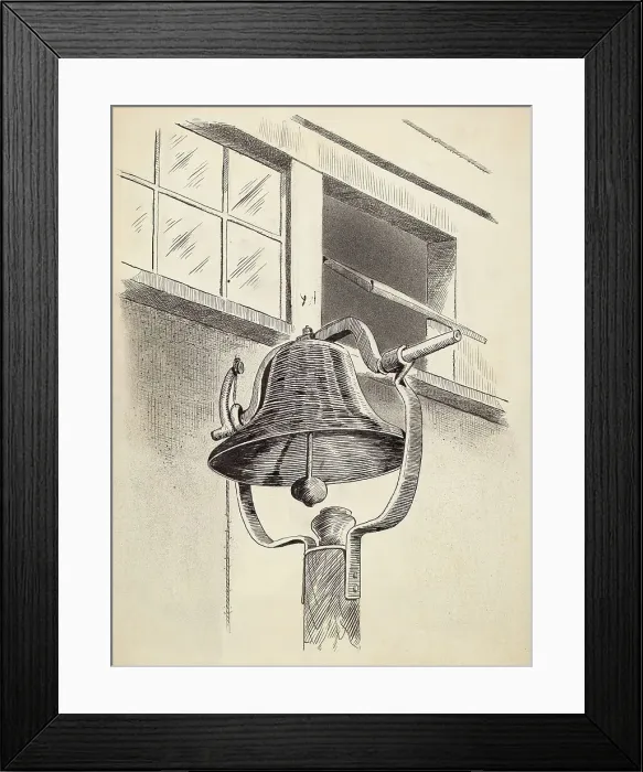 Framed Print : Cast Iron Bell, c. 1936. Creator: Arelia Arbo Framed Print : Cast Iron Bell, c. 1936. Creator: Arelia Arbo