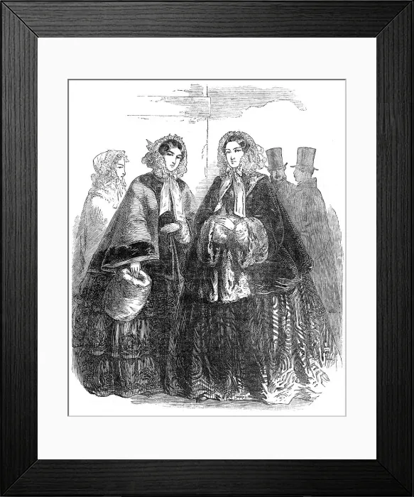 Framed Print : Paris Fashions for December, 1854. Creator: Unknown Framed Print : Paris Fashions for December, 1854. Creator: Unknown
