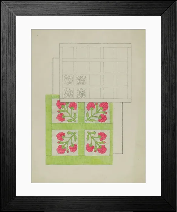 Framed Print : Bedspread, c. 1936. Creator: Floyd R. Sharp Framed Print : Bedspread, c. 1936. Creator: Floyd R. Sharp