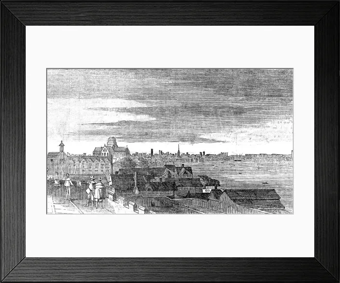 Framed Print : View of London from the Roof of Arundel House, [c1646], 1854. Creator: Unknown