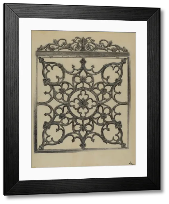 Framed Print : Cast Iron Gate, 1938. Creator: Ralph Atkinson Framed Print : Cast Iron Gate, 1938. Creator: Ralph Atkinson