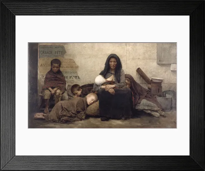Framed Print : Sans asile, 1883. Creator: Fernand Pelez Framed Print : Sans asile, 1883. Creator: Fernand Pelez