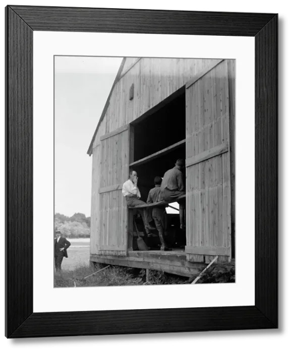Framed Print : Wright Flights, Fort Myer, Va, July 1909 - Hangar, Wilbur Wright, Right, Showing His Objection To... Creator: Harris & Ewing. Wright Flights, Fort Myer, Va, July 1909 - Hangar, Wilbur Wright, Right, Showing His Objection To Framed Print : Wright Flights, Fort Myer, Va, July 1909 - Hangar, Wilbur Wright, Right, Showing His Objection To... Creator: Harris & Ewing. Wright Flights, Fort Myer, Va, July 1909 - Hangar, Wilbur Wright, Right, Showing His Objection To