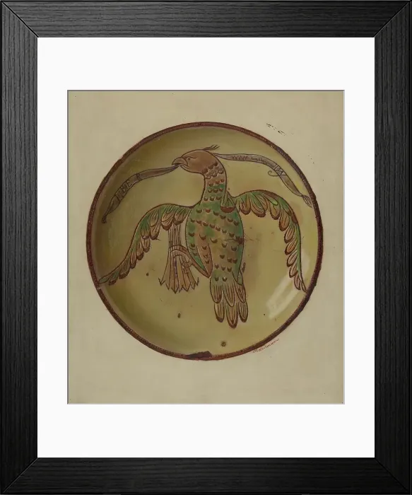 Framed Print : Pa. German Plate, c. 1937. Creator: Max Soltmann Framed Print : Pa. German Plate, c. 1937. Creator: Max Soltmann