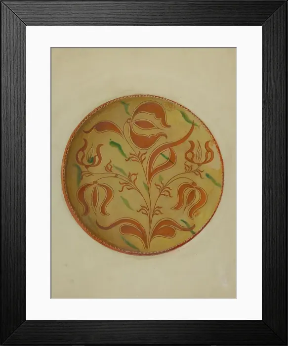 Framed Print : Pa. German Pie Dish, c. 1936. Creator: Max Soltmann Framed Print : Pa. German Pie Dish, c. 1936. Creator: Max Soltmann