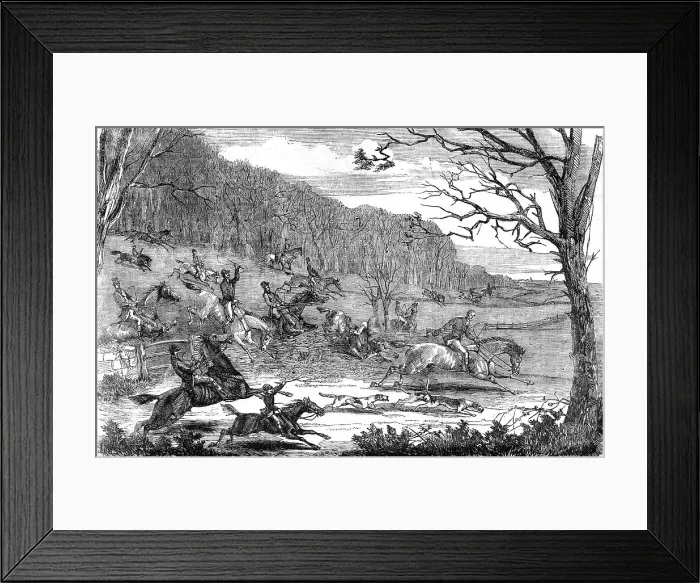 Framed Print : Fox-hunting, 1854. Creator: Unknown Framed Print : Fox-hunting, 1854. Creator: Unknown