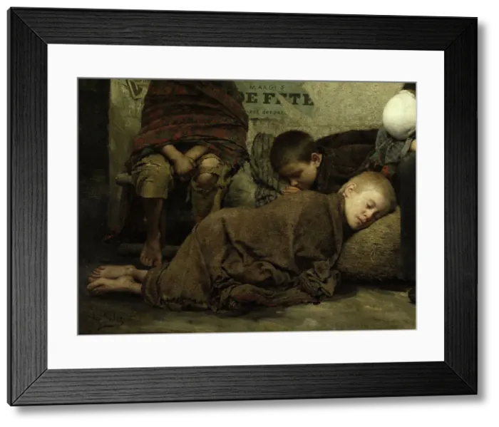 Framed Print : Sans asile, 1883. Creator: Fernand Pelez Framed Print : Sans asile, 1883. Creator: Fernand Pelez