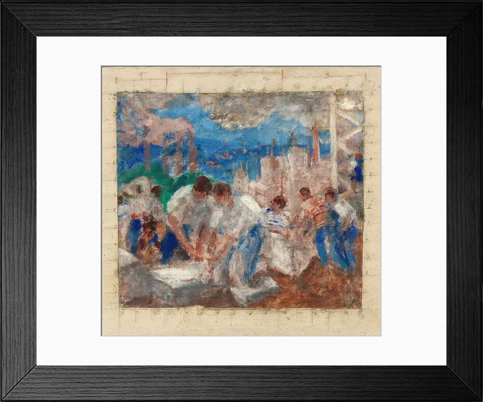 Framed Print : Mans work: Sketch for the boy's school in rue Kuss, 13th arrondissement of Paris, 1933. Creator: Jean Alfred Adler Framed Print : Mans work: Sketch for the boy's school in rue Kuss, 13th arrondissement of Paris, 1933. Creator: Jean Alfred Adler