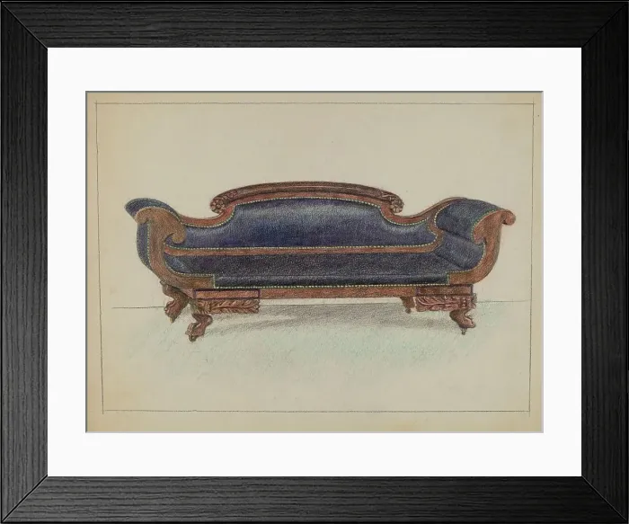 Framed Print : Sofa, c. 1936. Creator: Herman Bader Framed Print : Sofa, c. 1936. Creator: Herman Bader