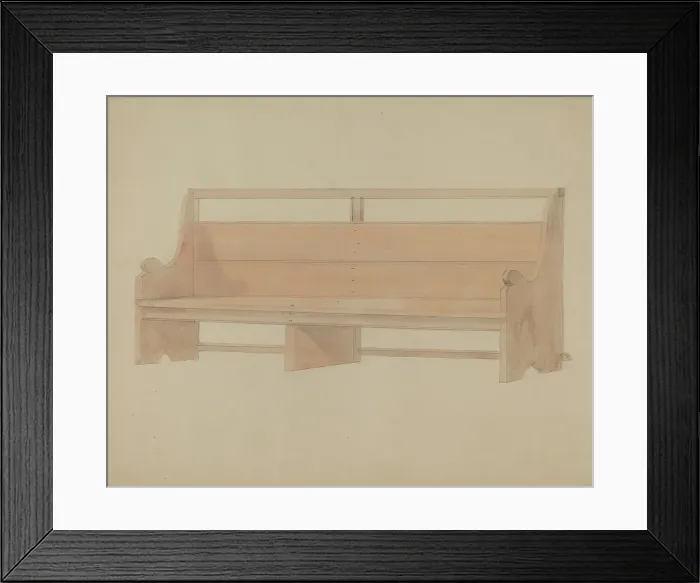 Framed Print : Meeting House Pew, c. 1936. Creator: Donald Streeter Framed Print : Meeting House Pew, c. 1936. Creator: Donald Streeter