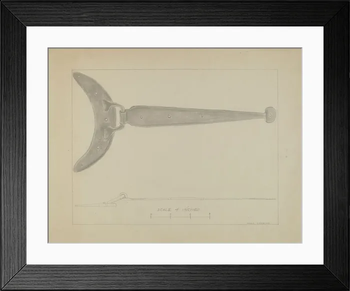Framed Print : Crescent - Butted Strap Hinge, c. 1936. Creator: Donald Streeter Framed Print : Crescent - Butted Strap Hinge, c. 1936. Creator: Donald Streeter