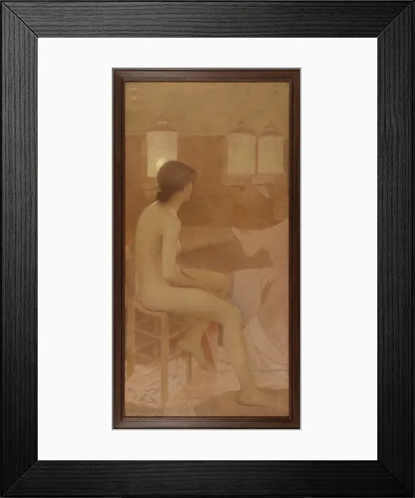 Framed Print : Danseuse dans sa loge, assise profil droit, between 1905 and 1909. Creator: Fernand Pelez Framed Print : Danseuse dans sa loge, assise profil droit, between 1905 and 1909. Creator: Fernand Pelez
