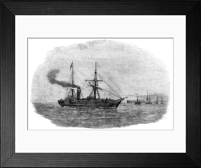 Framed Print : The Europa Steam-Ship leaving Kingstown with the 90th Regiment on board, for the Seat of War, 1854 Creator: Unknown. The Europa Steam-Ship leaving Kingstown with the 90th Regiment on board, for the Seat of War, 1854 Creator: Unknown Framed Print : The Europa Steam-Ship leaving Kingstown with the 90th Regiment on board, for the Seat of War, 1854 Creator: Unknown. The Europa Steam-Ship leaving Kingstown with the 90th Regiment on board, for the Seat of War, 1854 Creator: Unknown