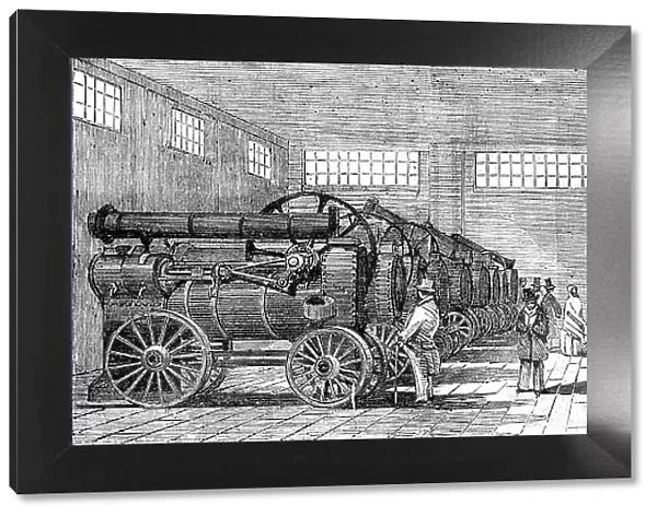 Steam-engines and Thrashing-machines, at the Smithfield Club Show, 1854. Creator: Unknown