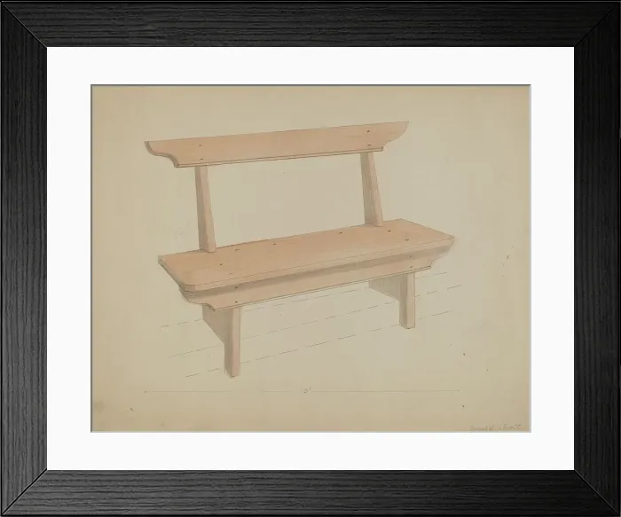 Framed Print : Bench, c. 1936. Creator: Donald Streeter Framed Print : Bench, c. 1936. Creator: Donald Streeter