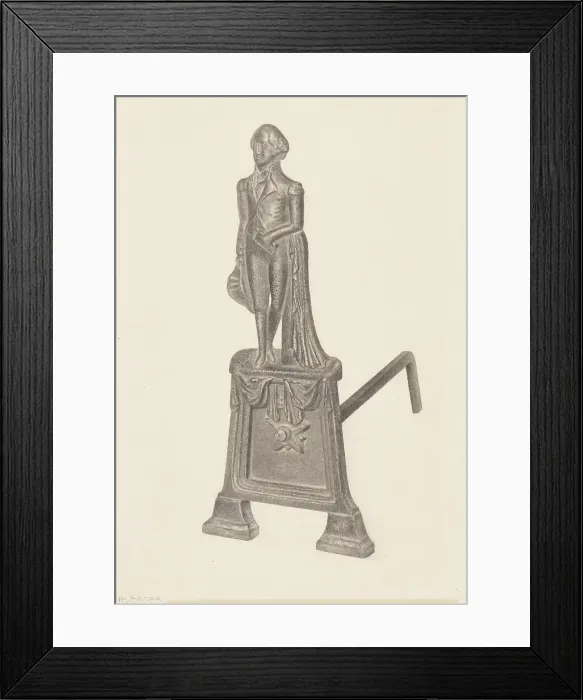Framed Print : Andiron, c. 1939. Creator: Herman Bader Framed Print : Andiron, c. 1939. Creator: Herman Bader