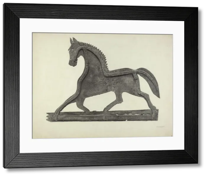 Framed Print : Weather Vane - Horse, c. 1939. Creator: Herman Bader Framed Print : Weather Vane - Horse, c. 1939. Creator: Herman Bader