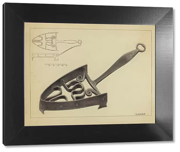 Flat Iron Holder, c. 1936. Creator: Herman Bader