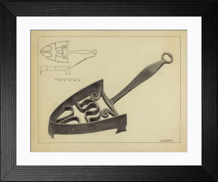 Framed Print : Flat Iron Holder, c. 1936. Creator: Herman Bader Framed Print : Flat Iron Holder, c. 1936. Creator: Herman Bader