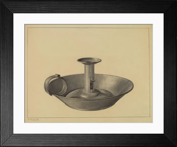 Framed Print : Candlestick, c. 1937. Creator: Herman Bader Framed Print : Candlestick, c. 1937. Creator: Herman Bader