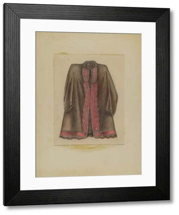 Framed Print : Dark Brown Cotton Coat, c. 1935. Creator: Michael Trekur