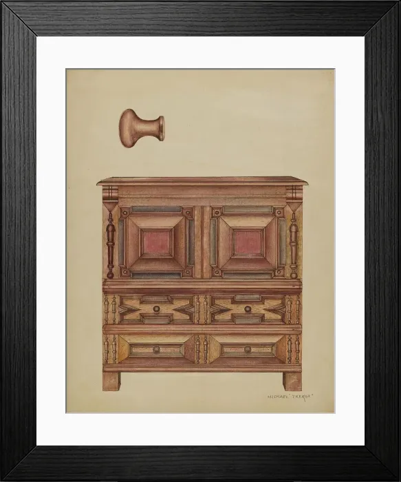 Framed Print : Chest (with two drawers), 1936. Creator: Michael Trekur Framed Print : Chest (with two drawers), 1936. Creator: Michael Trekur