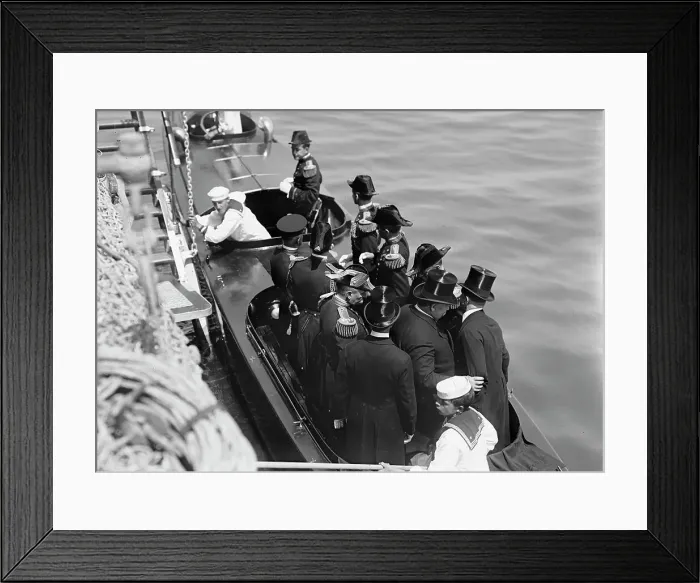 Framed Print : German Squadron Visit To U.S. President Taft And Party Leaving Mayflower, 1912. Creator: Harris & Ewing. German Squadron Visit To U.S. President Taft And Party Leaving Mayflower, 1912. Creator: Harris & Ewing Framed Print : German Squadron Visit To U.S. President Taft And Party Leaving Mayflower, 1912. Creator: Harris & Ewing. German Squadron Visit To U.S. President Taft And Party Leaving Mayflower, 1912. Creator: Harris & Ewing