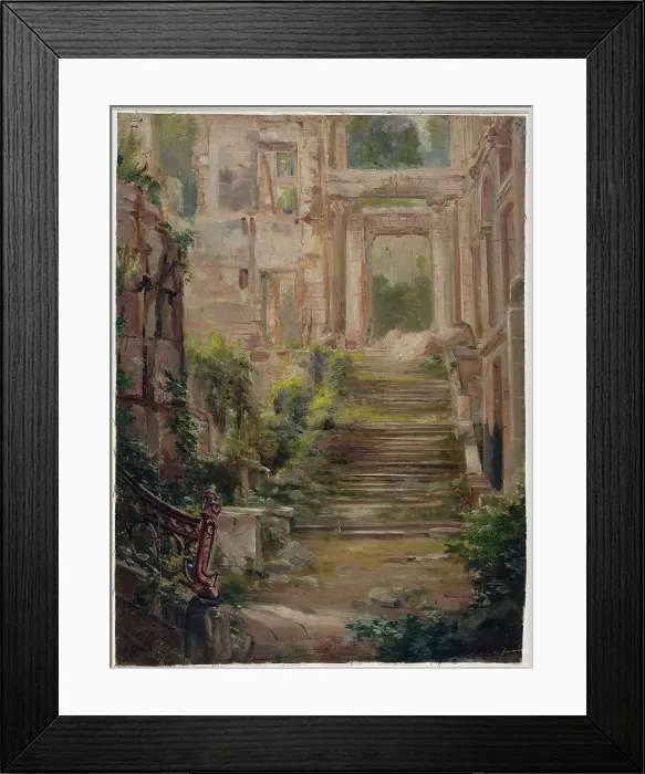 Framed Print : Ruins of the Château de Saint-Cloud: the staircase of honor, c1875. Creator: Jean Baptiste Edmond Allouard Framed Print : Ruins of the Château de Saint-Cloud: the staircase of honor, c1875. Creator: Jean Baptiste Edmond Allouard