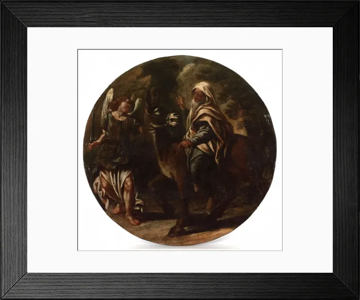 Framed Print : Balaam and his donkey stopped by the angel of the Lord. Creator: Unknown Framed Print : Balaam and his donkey stopped by the angel of the Lord. Creator: Unknown