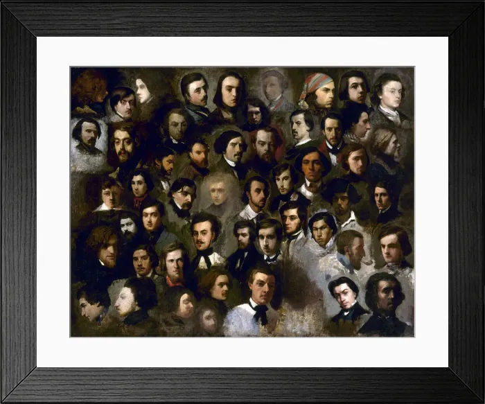 Framed Print : Portraits of students in the studio of Paul Delaroche, between 1835 and 1843. Creator: Unknown Framed Print : Portraits of students in the studio of Paul Delaroche, between 1835 and 1843. Creator: Unknown