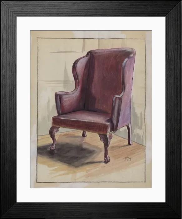 Framed Print : Wing Chair, c. 1936. Creator: Michael Trekur