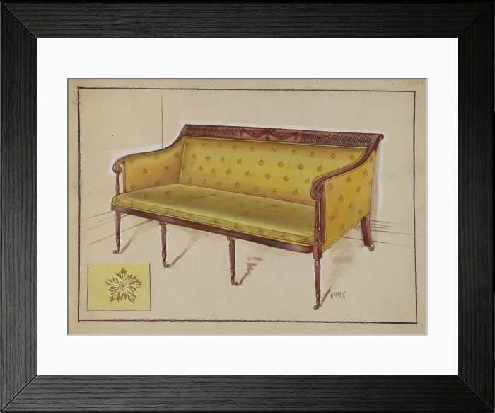 Framed Print : Sofa, 1936. Creator: Michael Trekur Framed Print : Sofa, 1936. Creator: Michael Trekur