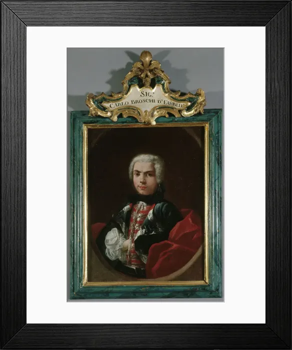 Framed Print : Portrait of Farinelli (Carlo Broschi, known as) 1705-1782, soprano, c1740. Creator: Jacopo Amigoni