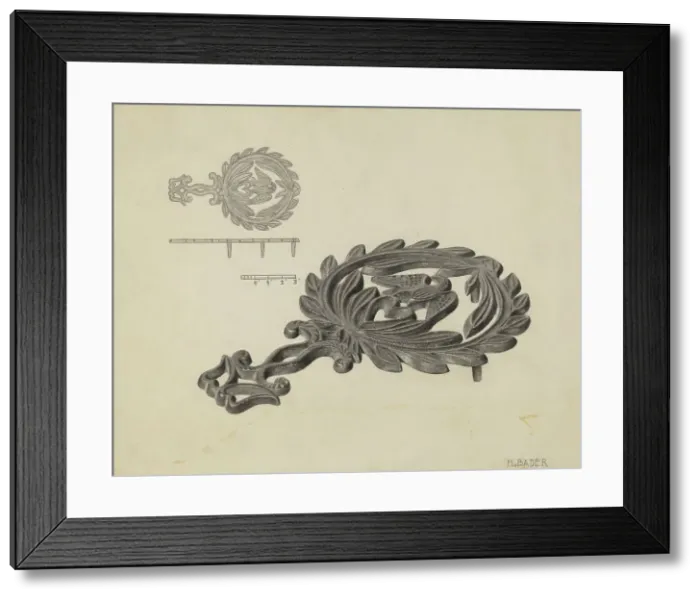 Framed Print : Iron Holder, c. 1937. Creator: Herman Bader Framed Print : Iron Holder, c. 1937. Creator: Herman Bader