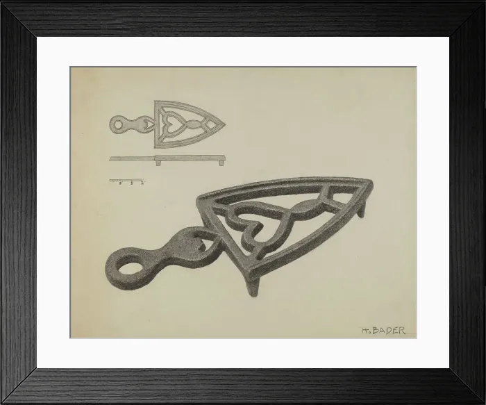 Framed Print : German Flat-iron Holder, c. 1938. Creator: Herman Bader Framed Print : German Flat-iron Holder, c. 1938. Creator: Herman Bader