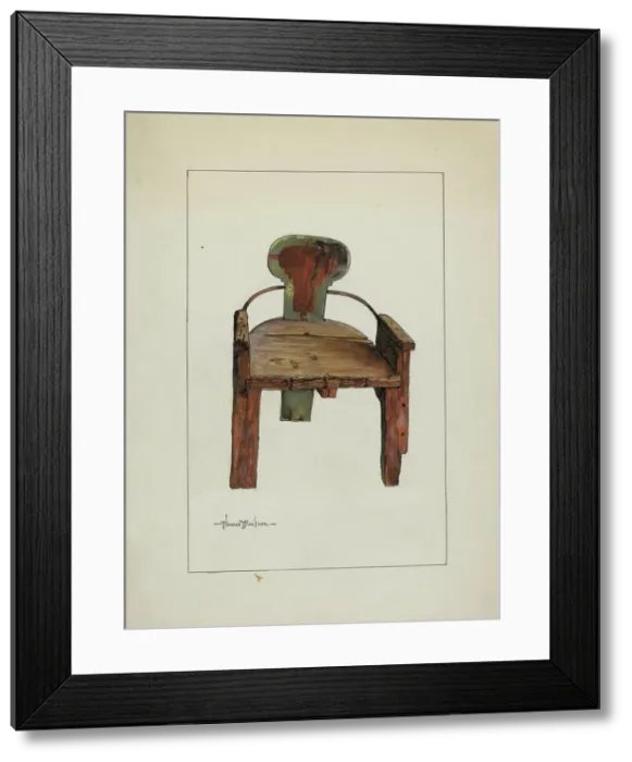 Framed Print : Sleigh Chair, c. 1937. Creator: Florence Truelson Framed Print : Sleigh Chair, c. 1937. Creator: Florence Truelson