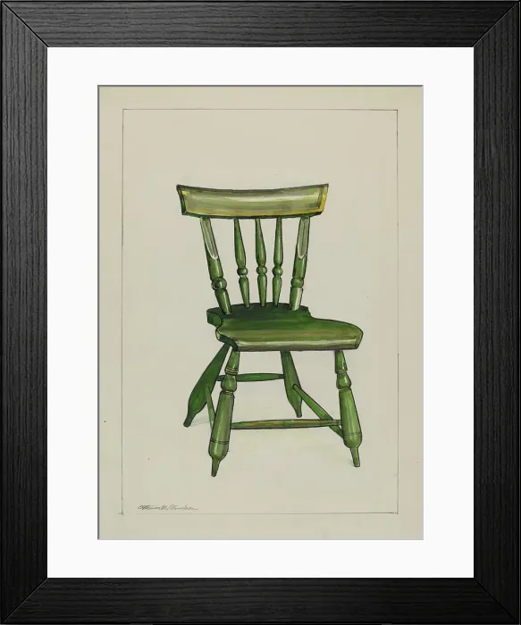 Framed Print : Wooden Chair, c. 1937. Creator: Florence Truelson Framed Print : Wooden Chair, c. 1937. Creator: Florence Truelson