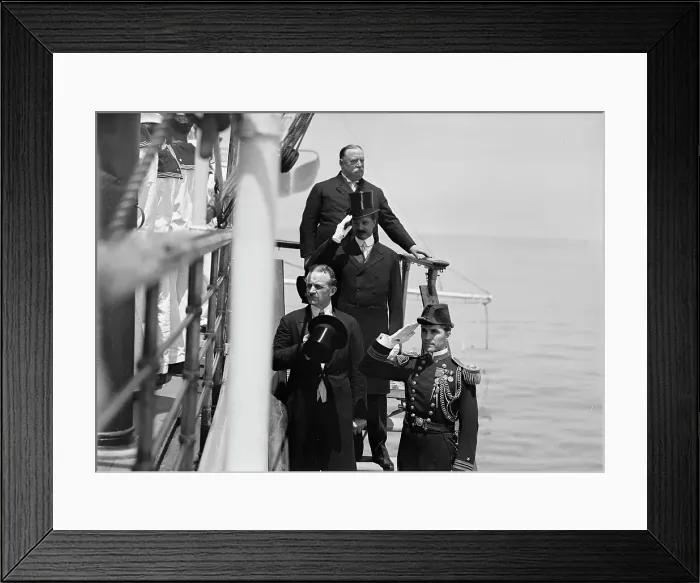Framed Print : German Squadron Visit To U.S. President Taft And Party Leaving Mayflower'...Powers Symington, 1912 Creator: Harris & Ewing. German Squadron Visit To U.S Framed Print : German Squadron Visit To U.S. President Taft And Party Leaving Mayflower'...Powers Symington, 1912 Creator: Harris & Ewing. German Squadron Visit To U.S