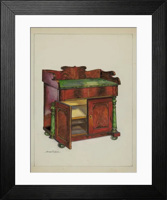 Framed Print : Colonial Wash Stand, c. 1937. Creator: Florence Truelson Framed Print : Colonial Wash Stand, c. 1937. Creator: Florence Truelson