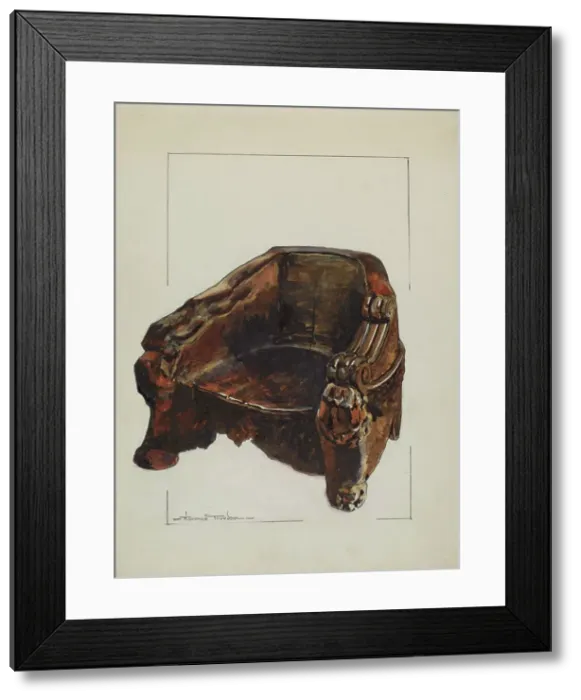 Framed Print : Walnut Chair, c. 1937. Creator: Florence Truelson Framed Print : Walnut Chair, c. 1937. Creator: Florence Truelson