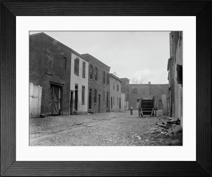 Framed Print : Alley Clearance. Slum Views, 1914. Creator: Harris & Ewing. Alley Clearance. Slum Views, 1914. Creator: Harris & Ewing Framed Print : Alley Clearance. Slum Views, 1914. Creator: Harris & Ewing. Alley Clearance. Slum Views, 1914. Creator: Harris & Ewing