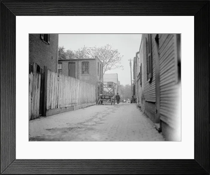 Framed Print : Alley Clearance. Slum Views, 1914. Creator: Harris & Ewing. Alley Clearance. Slum Views, 1914. Creator: Harris & Ewing