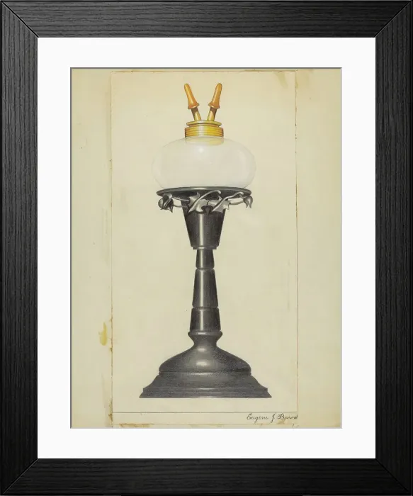 Framed Print : Camphene Lamp, 1935 / 1942. Creator: Eugene Barrell Framed Print : Camphene Lamp, 1935 / 1942. Creator: Eugene Barrell