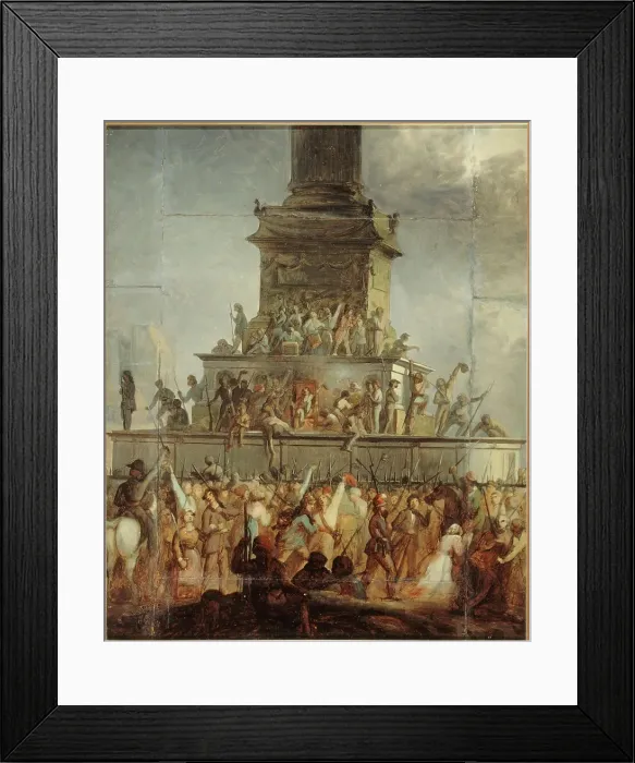 Framed Print : Burning the throne of Louis-Philippe, place de la Bastille, February 24, 1848. Creator: Unknown Framed Print : Burning the throne of Louis-Philippe, place de la Bastille, February 24, 1848. Creator: Unknown